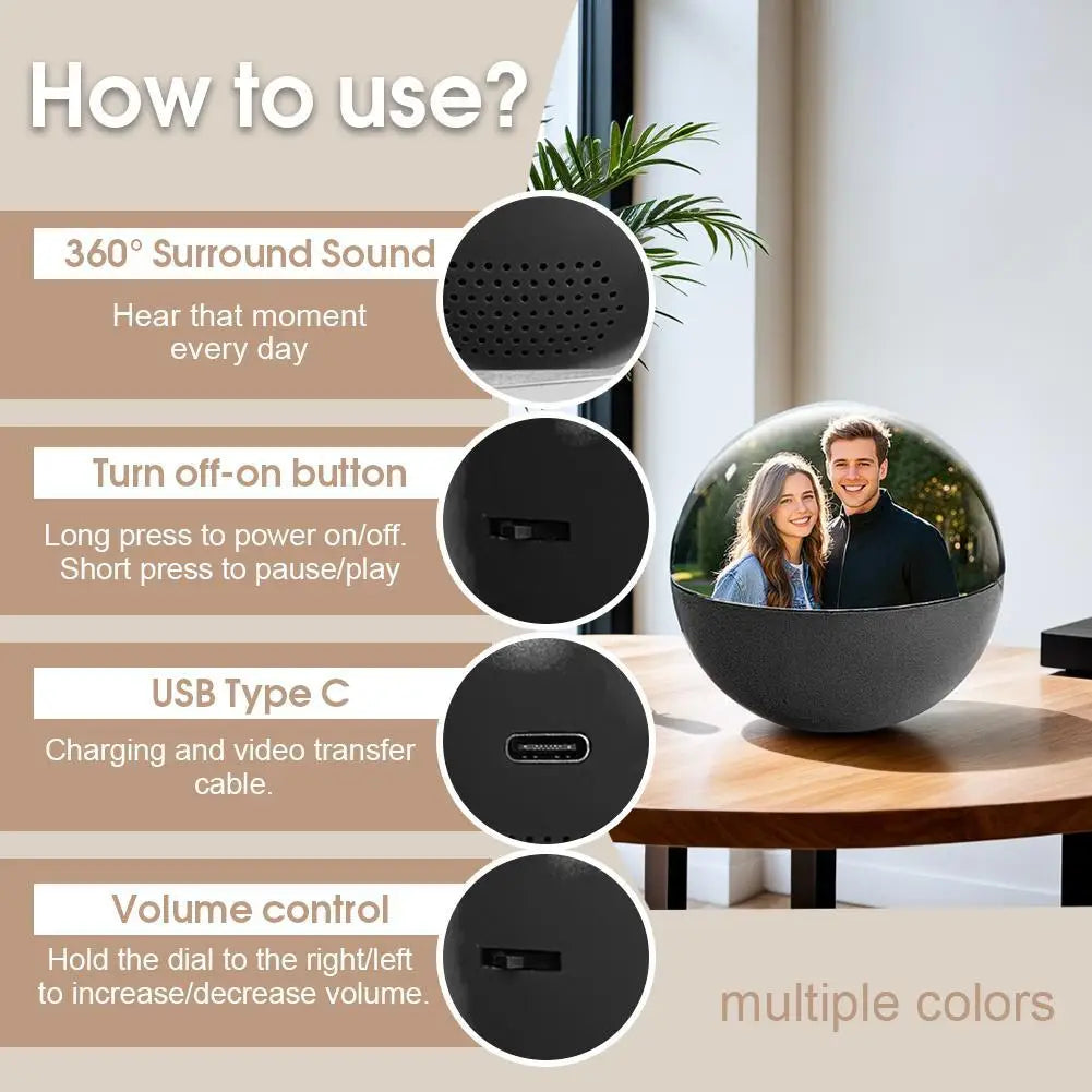 3D Crystal Ball Ultrasound With Electronic Display Sound 3D Memory Crystal Ball Video Player Electronic Screen Ball