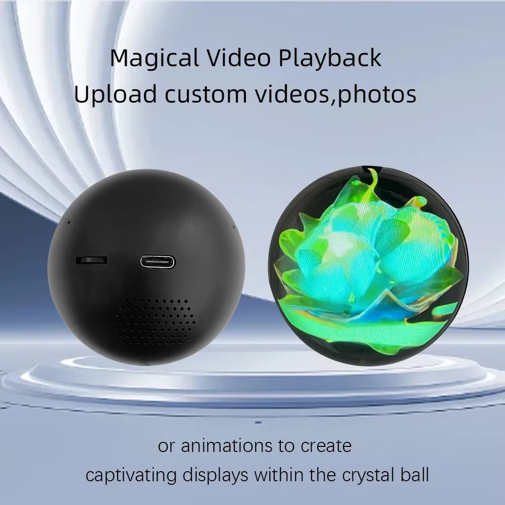 3D Crystal Ballvideo Player Displaying Customizable Video Glass Ball Electronic Screen Gift Perfect for Couples Petsand Memorie