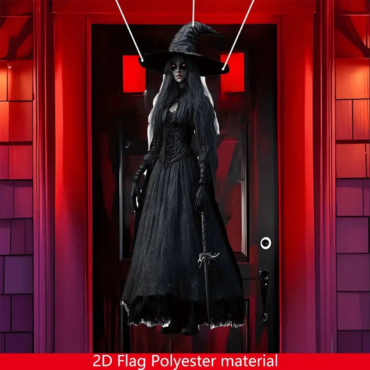 2D Halloween Horror Skull Bride Flag Halloween Horror Atmosphere Background Cloth Haunted House Indoor and Outdoor Decoration