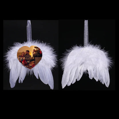 Personalised Christmas gift feather angel wings ornament custom image angel wings feathers suitable for holiday decoration