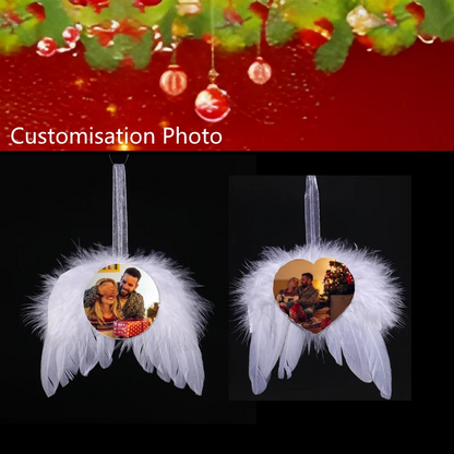 Personalised Christmas gift feather angel wings ornament custom image angel wings feathers suitable for holiday decoration