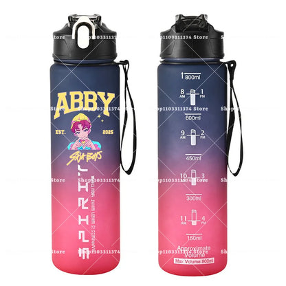 800ml Kpop Demon Hunters Girls Boys Outdoor Water Bottles Anime Portable Large Drinking Straw Water Cups Cartoon Sport Bottle