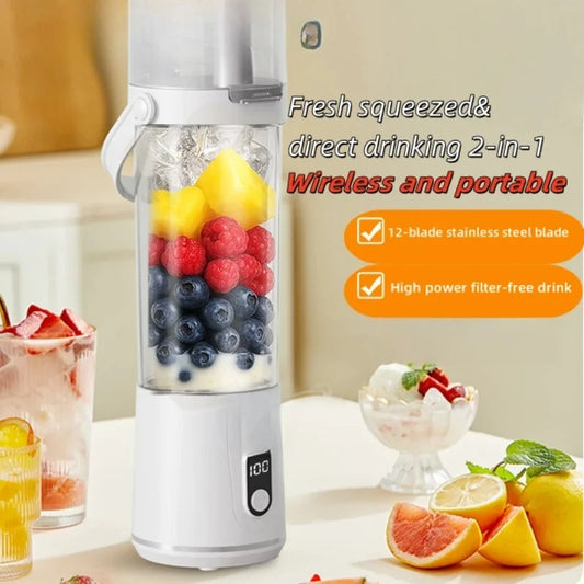 Portable Mixer 600ml 12 Blades Household Fruit Cup Smoothie Mixer USB Rechargeable Smoothie Mixer Personal Juicer kitchen Tools
