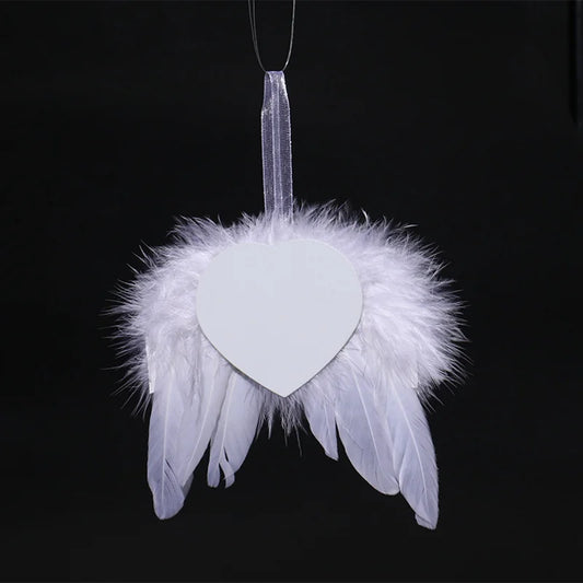 Personalised Christmas gift feather angel wings ornament custom image angel wings feathers suitable for holiday decoration